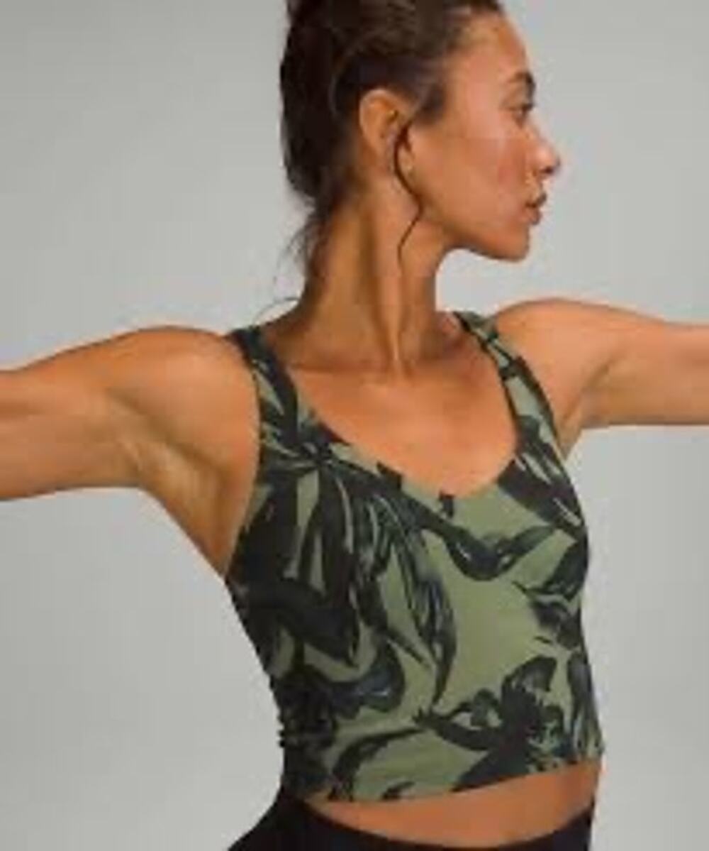 Lululemon Align Tank in Botanical Bloom Green Twill print cropped length Size 0